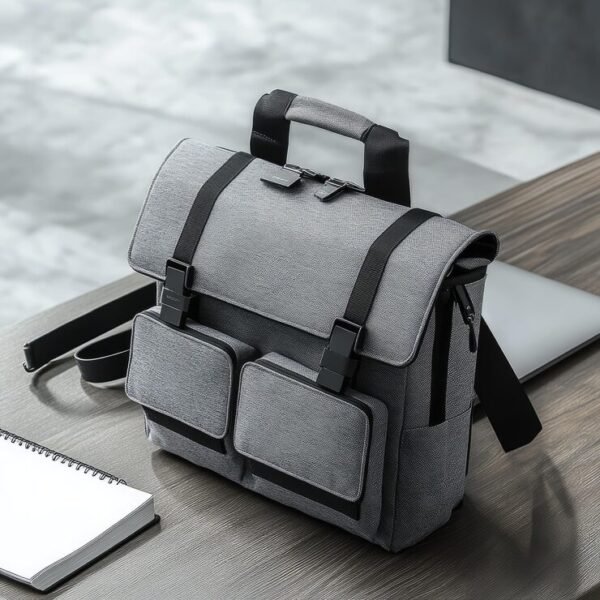 black-grey-backpack-sits-table-notebook_1109427-6657 Minimalist Business Backpack